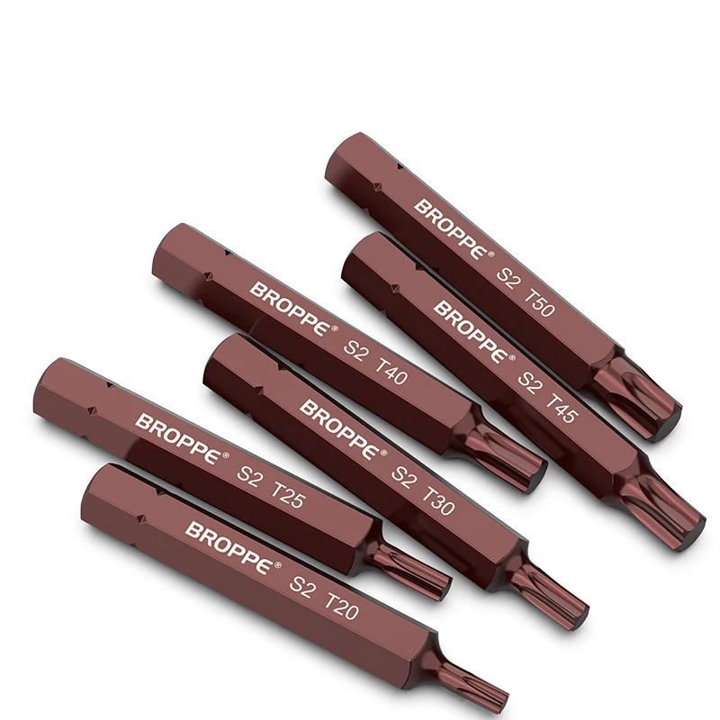 Torx Electric Screwdriver Bits Strong Magnetism 30/75MM T20/25/30/40/45/50/55 Hex Shank Batch Head S2 High Hardness Bits Tools