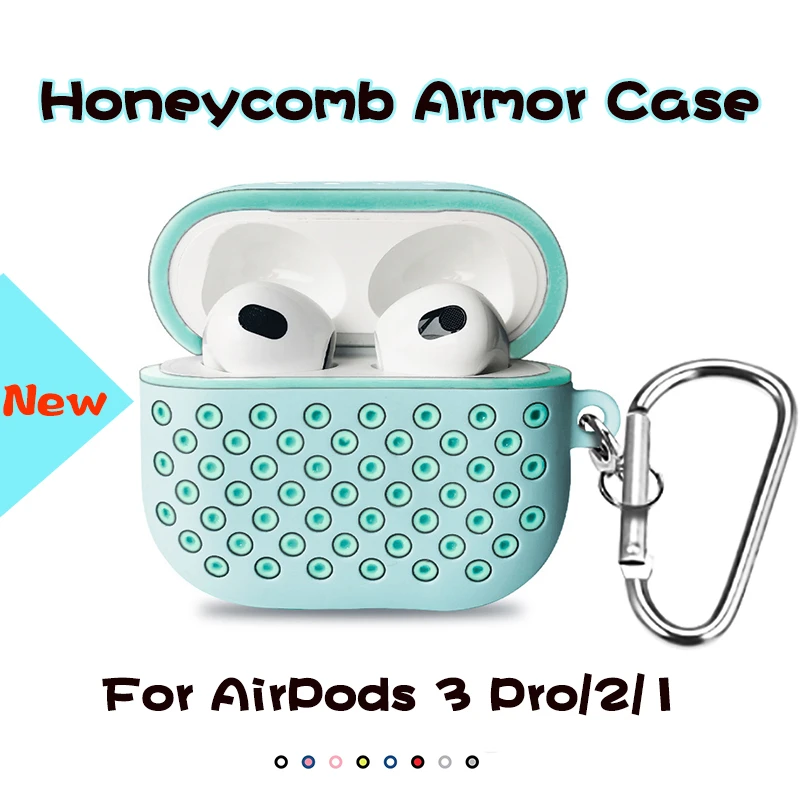 Dual Layer Earphone Cover For Apple Airpods 3 Pro 2 1 Silicone Case  Headphone Protective Sleeve Funda Capa With Carabiner Sport - Earphone  Accessories - AliExpress