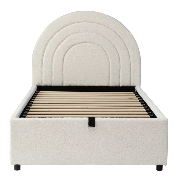 PINGGO Upholstered Bed 3ft Children's Bed Single Bed With Slatted Frame And Headboard Youth Bed Easy To Assemble (No Mattress) 2 PINGGO Upholstered Bed 3ft Children's Bed Single Bed With Slatted Frame And Headboard Youth Bed Easy To Assemble (No Mattress) 2
