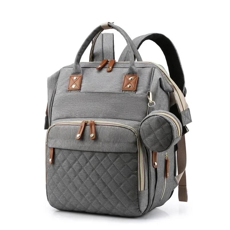 Mummy Backpack With Foldable Crib Soft Mattress Multifunctional Mommy Bags Baby Bottle Insulation Storage Bags Diaper Organizer 3