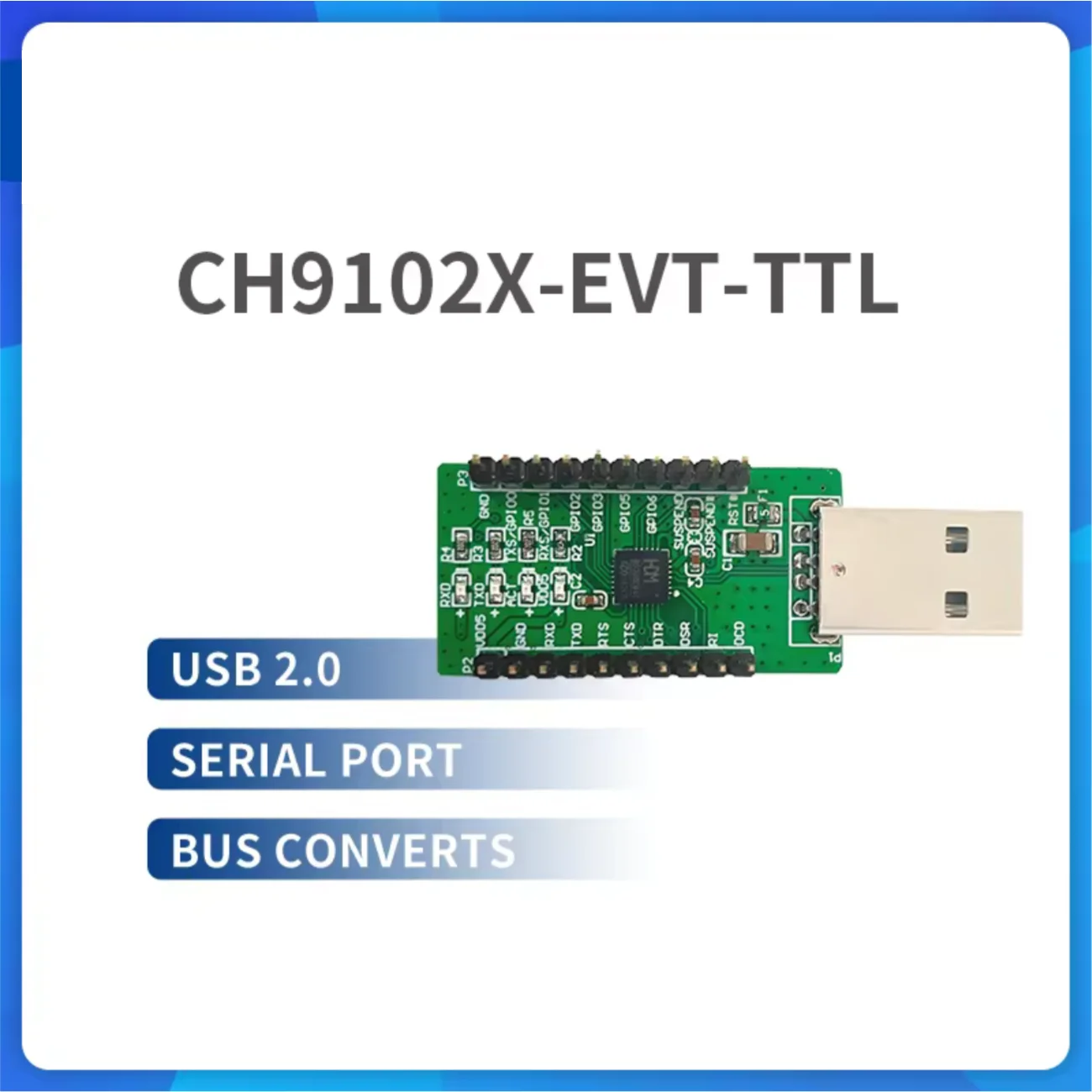 1개/로트 CH9102 USB-UART/RS232/RS485 브리지 EVT 보드