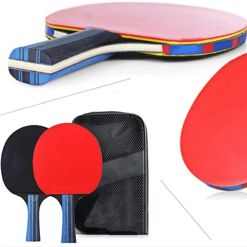 3 Balls Bag Sets 2Pcs Professional Table Tennis Ping Pong Racket Paddle Bat 