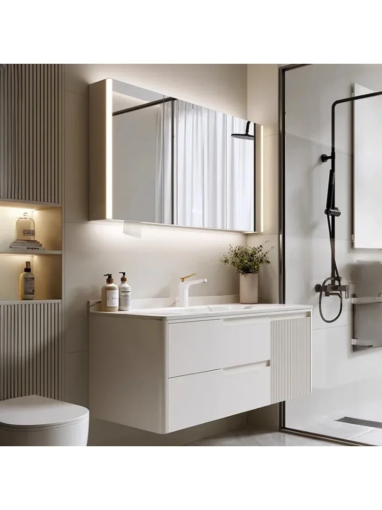 Style Smart Bathroom Cabinet Vanity with Sink Shelves Storage Mirror Cabinets Simple Furniture Arredo Bagno FYBC