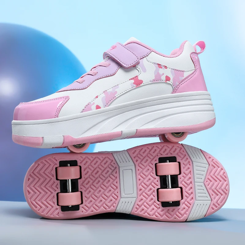 Roller Skate Shoes Kids Snickers With Wheels Children Rollerskates Fashion Outdoor Sports Shoes Girls Boys Gifts For Kids