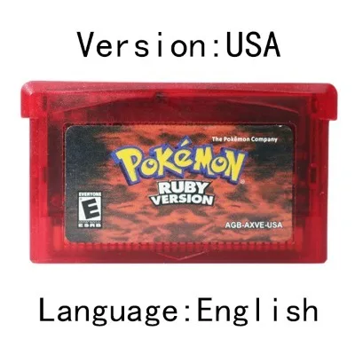 Pokemon  GBA,Emerald,tarjeta de consola de 32 bits,Esmeralda,rubí,zafiro de hoja verde,varios idiomas LeafGreen 3