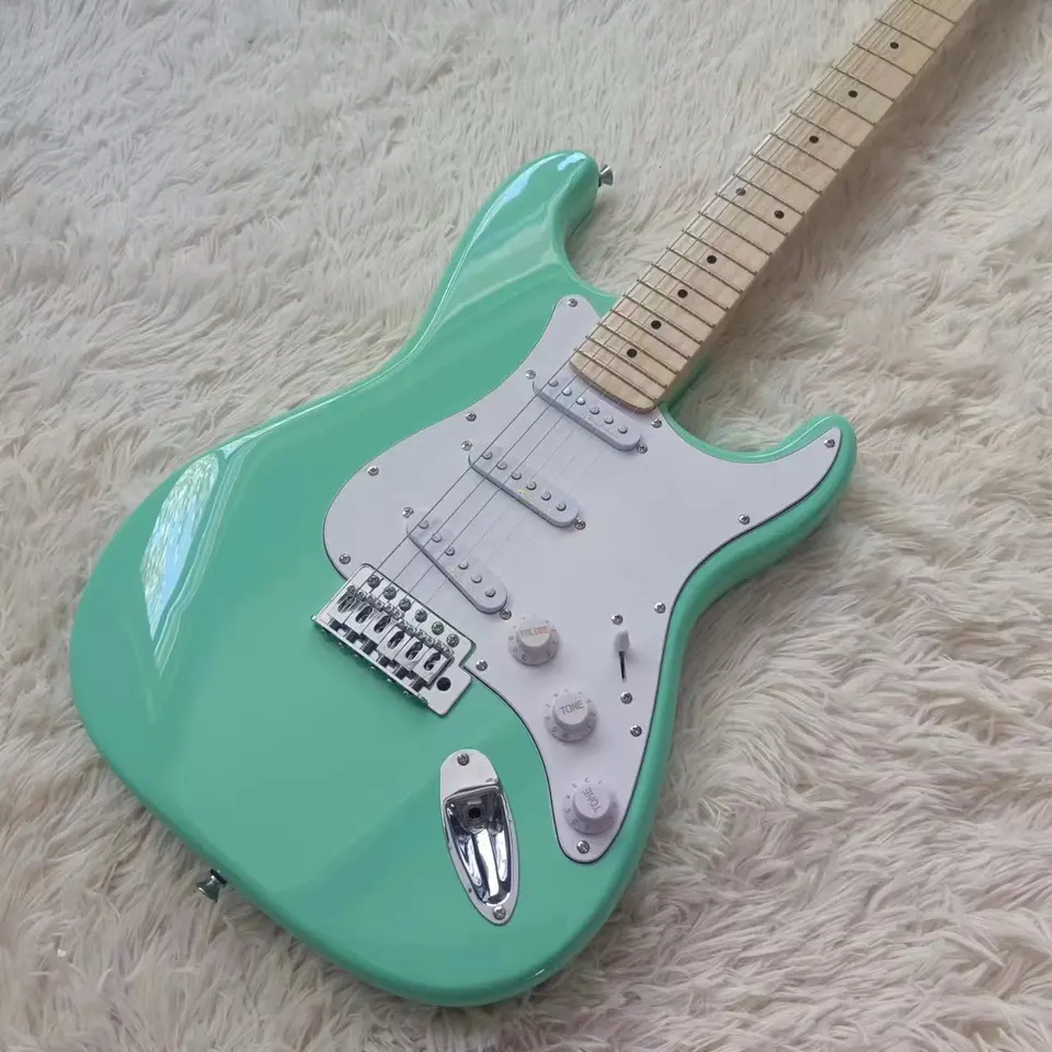 エレキギター（のり） OEM弦エレキギター,光沢のあるグリーンスピックアップ,送料無料