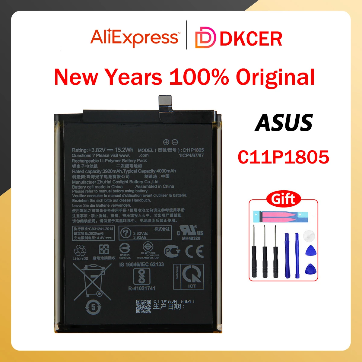 

Аккумулятор C11p1805 для Asus ZenFone Max (M2), x01ad, zb632kl, zb633kl, оригинальный, новый, 4000 мАч