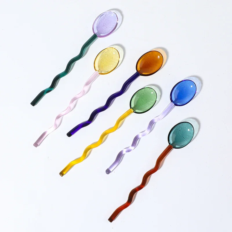 Craft Made Glass Mug Coffee Cup Glass Spoon Borosilicate Cup Office Cups Birthday Gift Coffee Mugs Tea Spoon