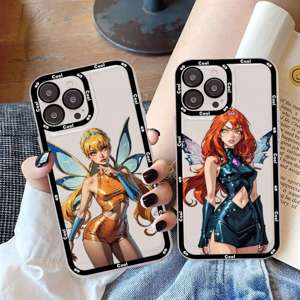 

W-Winx-club GIRL cartoon Mousepad For Samsung S 20 21 22 23 lite plus ultra Clear Mobile Cover Funda