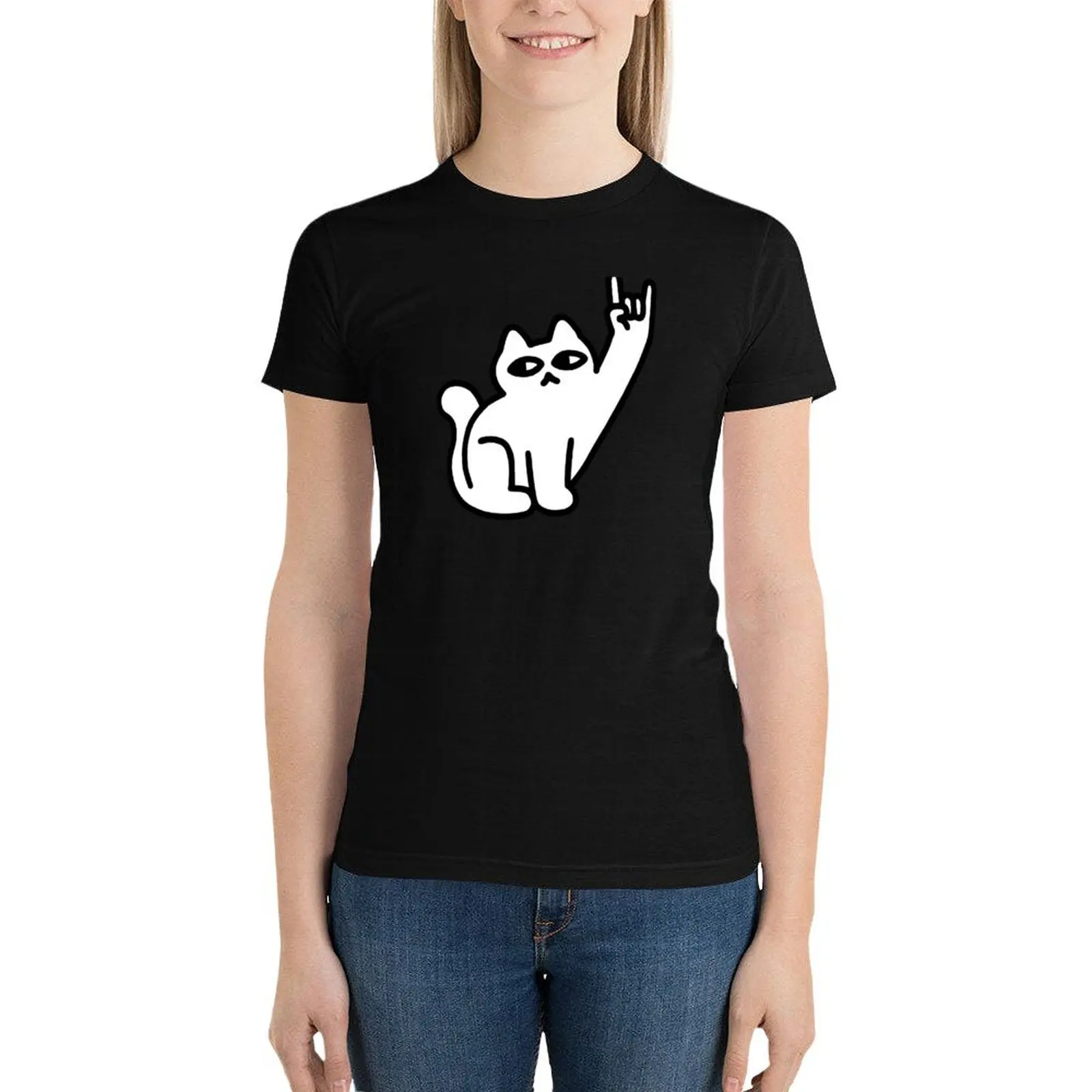 

Cats Like Metal T-Shirt cute tops cute clothes white t shirts for Women
