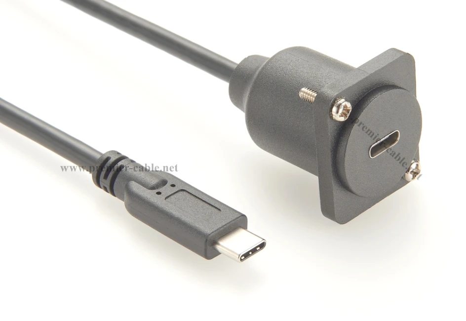 D Typ USB 3.1 C Panel Mount Verlängerungskabel 10 Gbit/s USB XLR Flush Chassis Mount Stecker auf Buchse Kabel für Auto LKW Boot – Detail 4