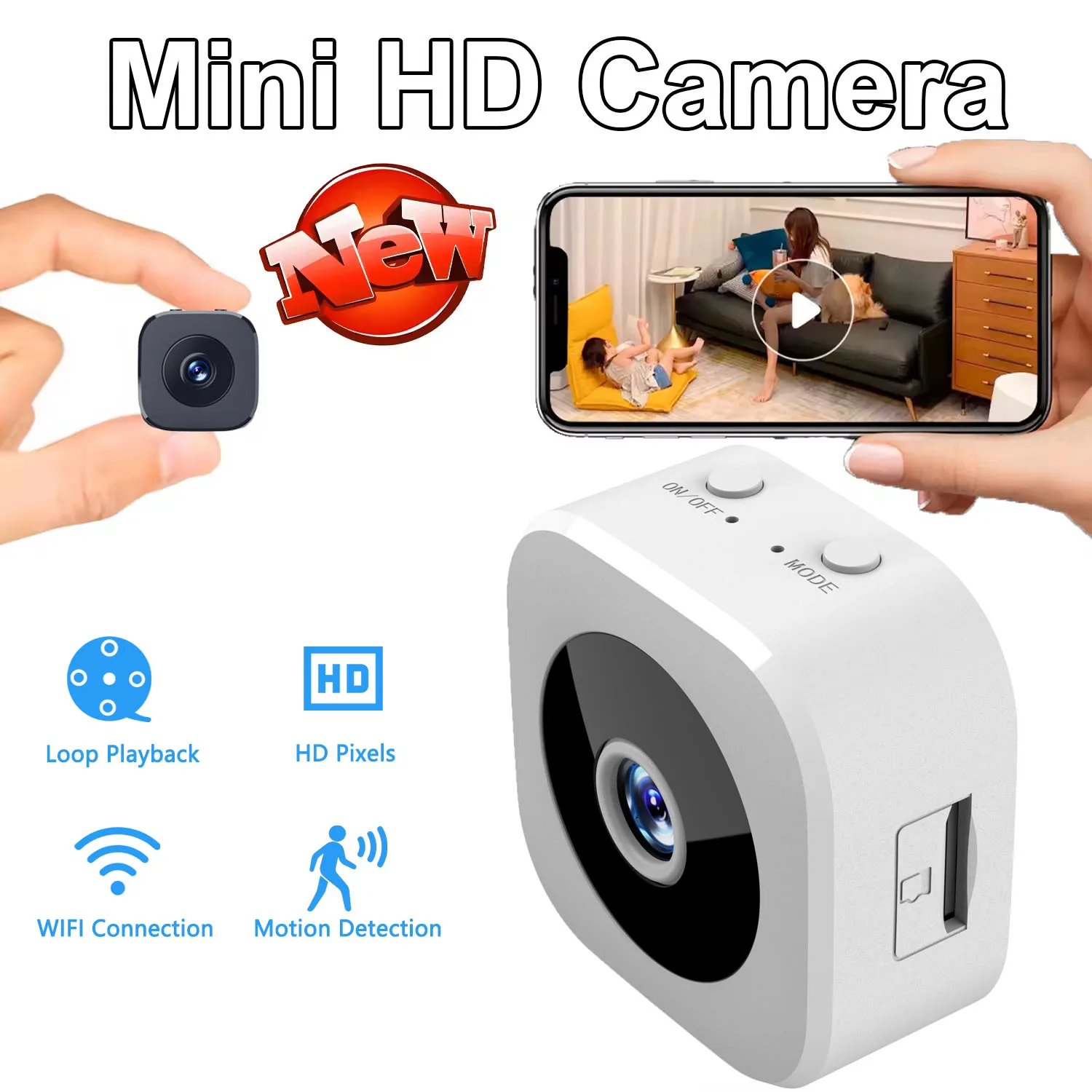 1080P Mini caméra HD WiFi Surveillance sans fil Protection de sécurité moniteur à distance caméscopes Surveillance vidéo maison intelligente