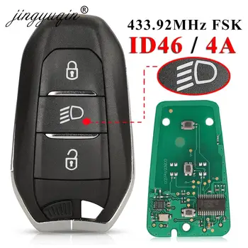 Keyforkess 434Mhz FSK 4A Chip Car Remote Key per Peugeot 3008 5008 2016 Citroen C3 C5 Smart Control Keyless Entry fob faro