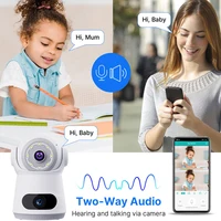 Caméra 4G avec carte Sim 8MP 4K double objectif double écran Audio bidirectionnel moniteur bébé intérieur caméra IP Surveillance CCTV sécurité à domicile 4
