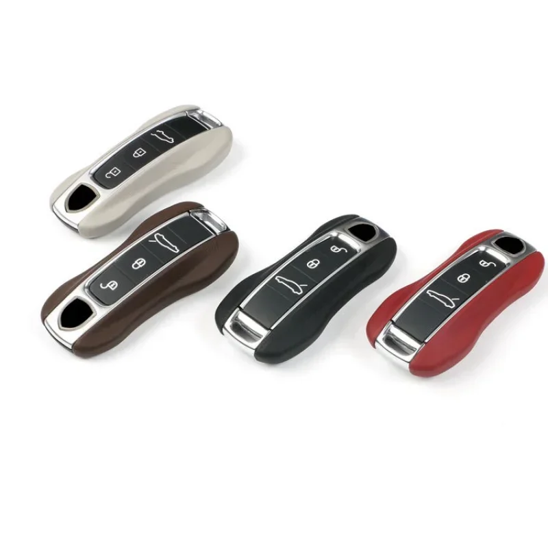 Key Case Cover Car Key Shell Leather Car Smart Key Cover Case Fob For Porsche 911 Macan Boxster Cayenne Panamera Taycan Cayman 971 9YA 718