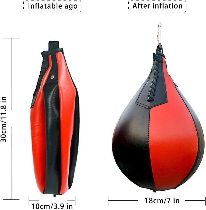 Boxing Speed Ball Pear Shape PU Speed Bag Boxing Punching Bag Swivel Speedball Exercise Fitness Training Ball