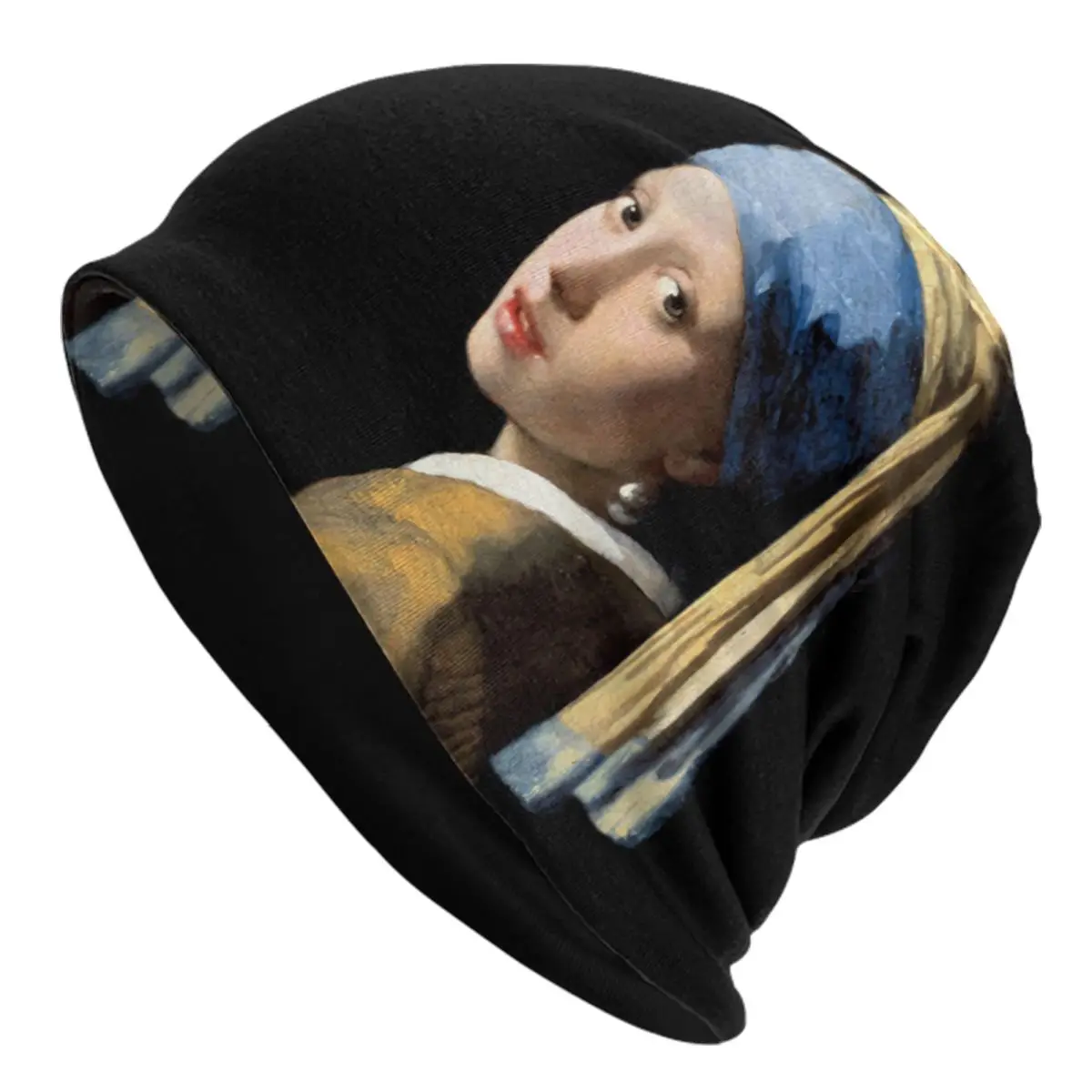 

Girl With A Pearl Earring Beanie Cap Unisex Warm Bonnet Hats Hip Hop Outdoor Ski Vincent Van Gogh Painting Skullies Beanies Caps