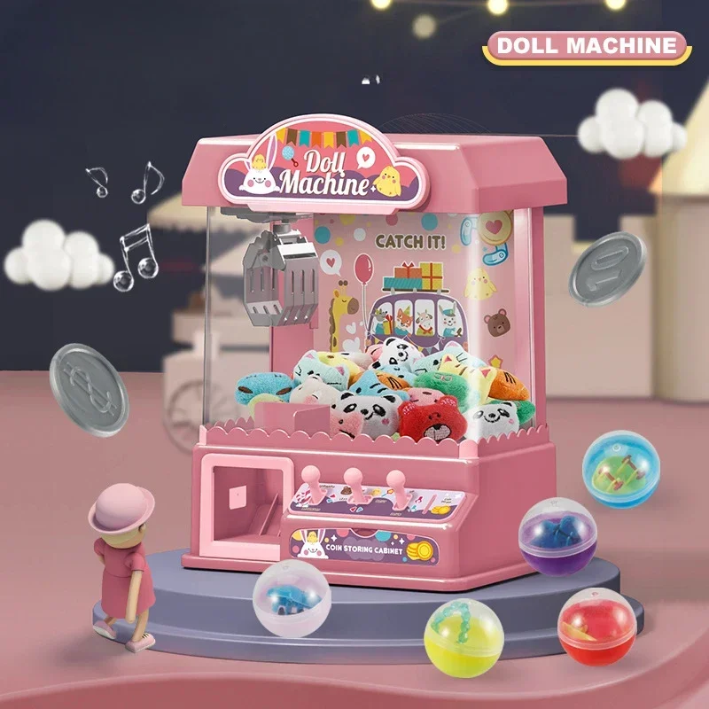 Claw Arcade Recreational Machines Children's Interactive Electric Toys Small Household Use Twisted Egg Doll Picking Machine Gift 4