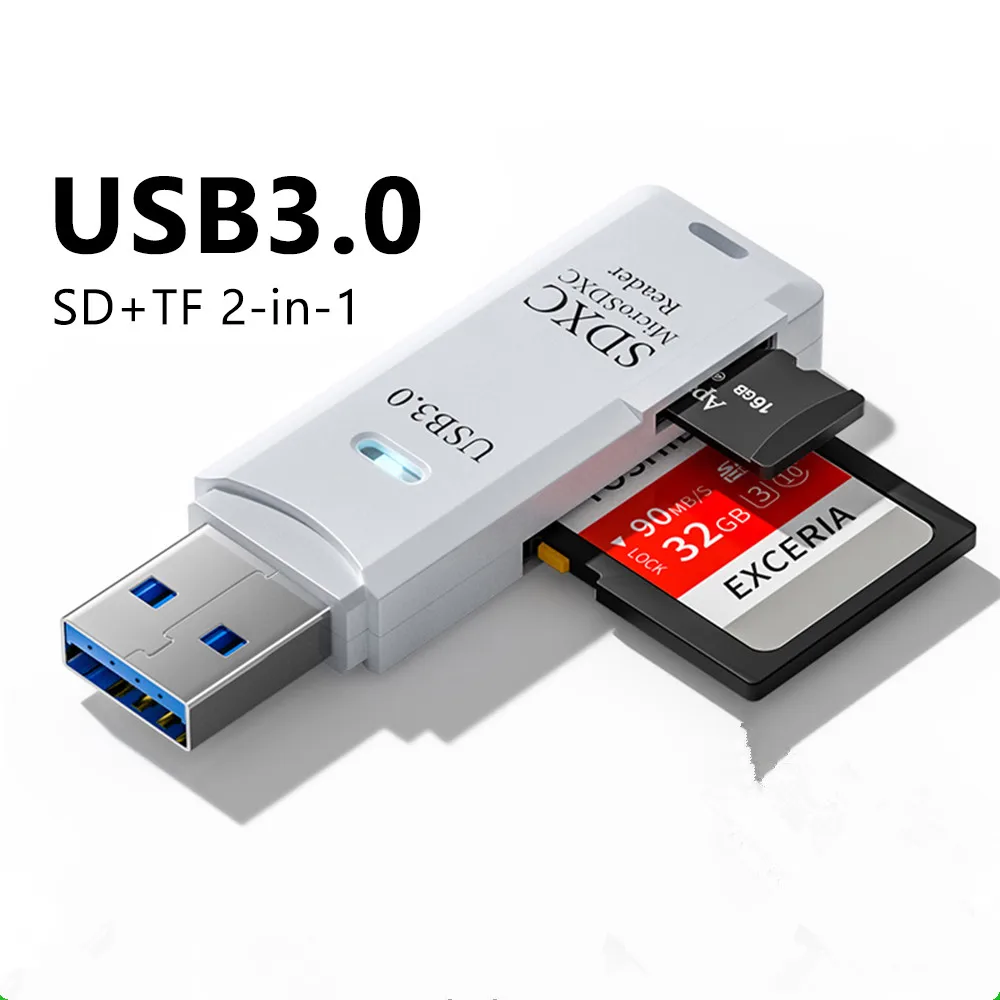 USB 3.0 Card Reader SD TF Card Memory Card Reader 2 IN 1 High Speed Smart Cardreader Adapter For PC Laptop Accessories