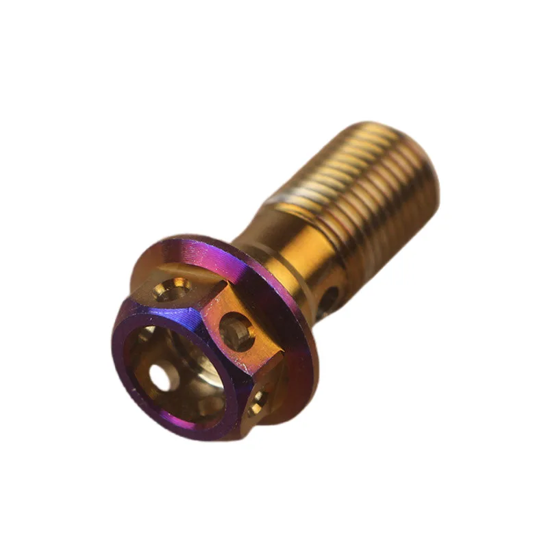 Motorcycle Banjo Bolt Brake Hose Screw M10*22mm*1.25mm 1.0mm Universal Hollow Outer Hexagonal Fine Tooth Disc Caliper