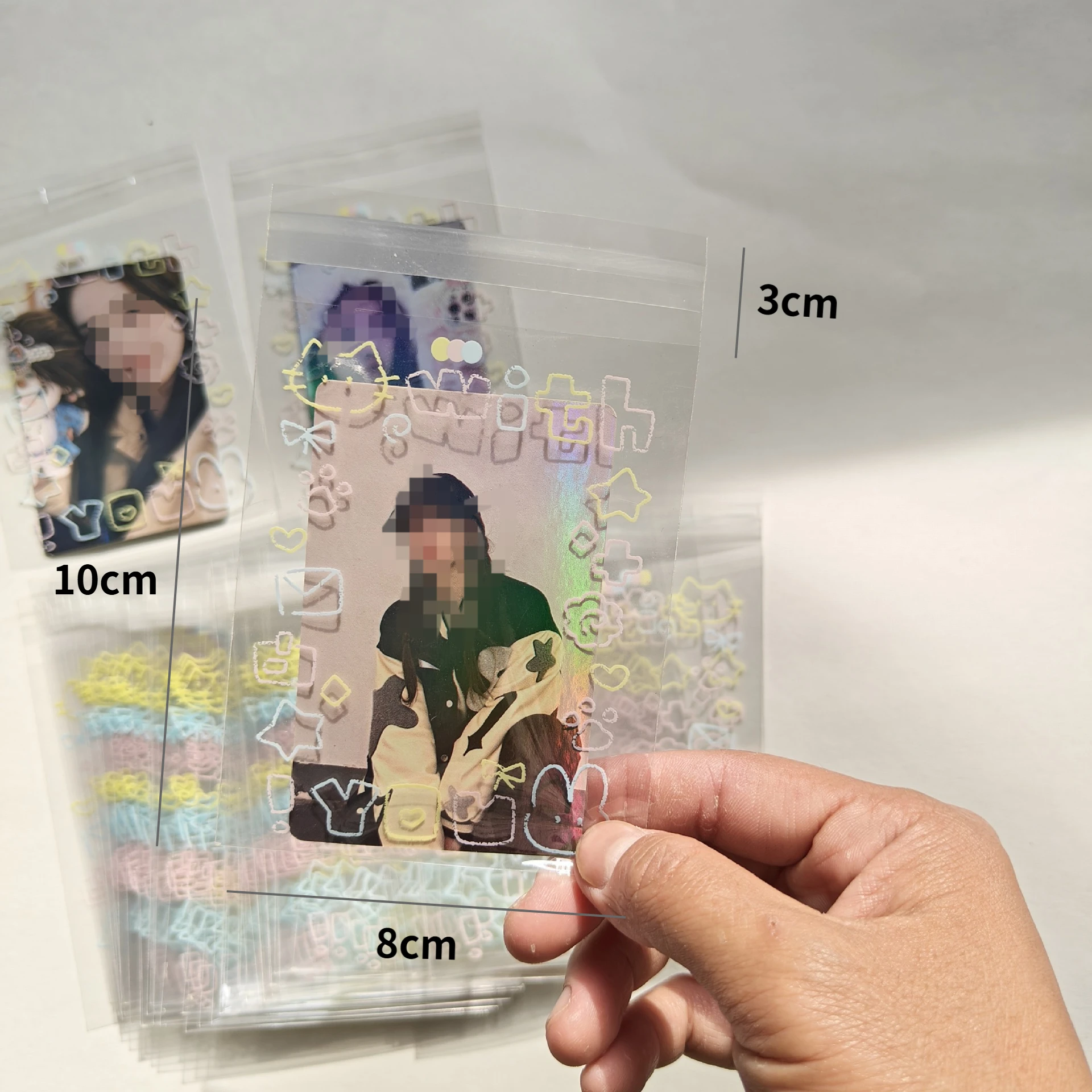 Card Sleeves Clear Self-Adhesive Card Sleeves Collectible Photocards Anime Trading Cards K-POP Idol Gift Packaging OPP Plastic Bags