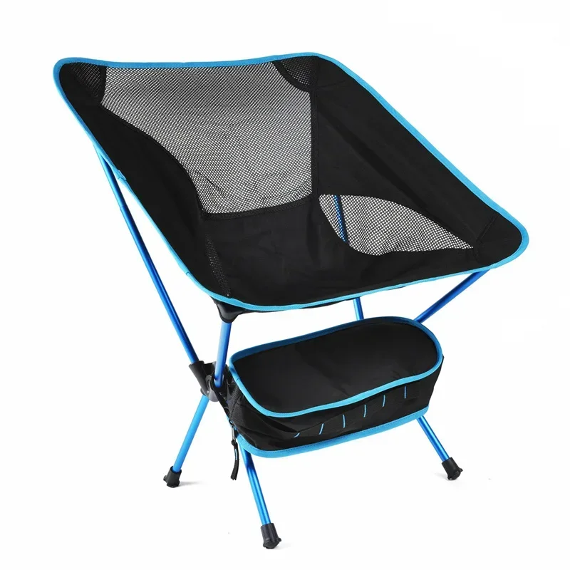 Outdoor Folding Beach Chair Camping Fishing BBQ Light Moon Chair Aviation Aluminium Pipe Lazy Fishing Garden Relaxation
