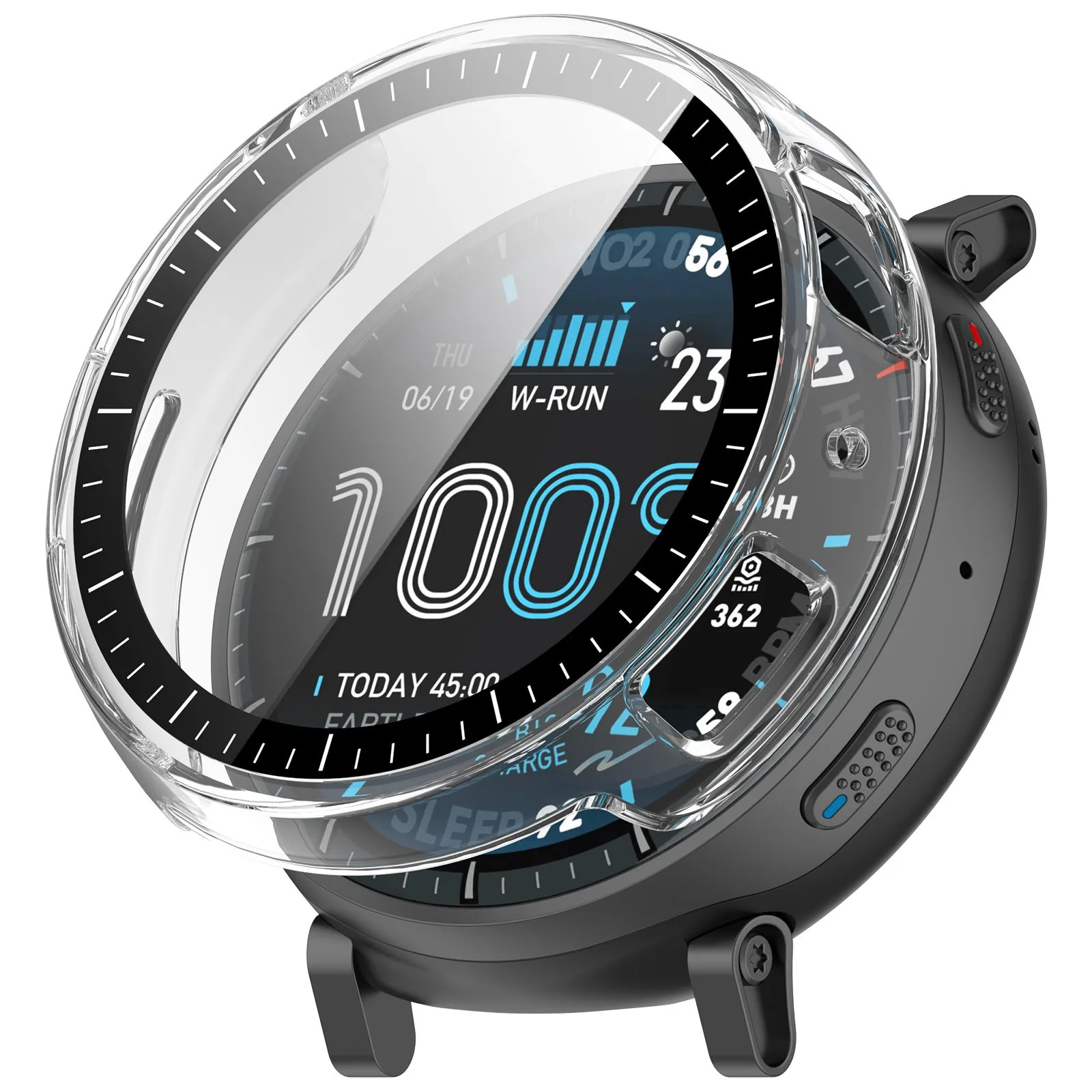 Amazfit Active Max용 풀 커버리지 보호 케이스 Amazfit Active Max 범퍼 쉘 프레임용 강화 유리 스크린 프로텍터