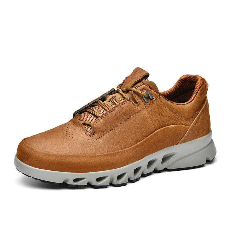 Genuine Leather Shoes Men Leisure Loafers Walking Hiking Sneakers Breathable Fashion leather shoes,men sneakers,men loafers