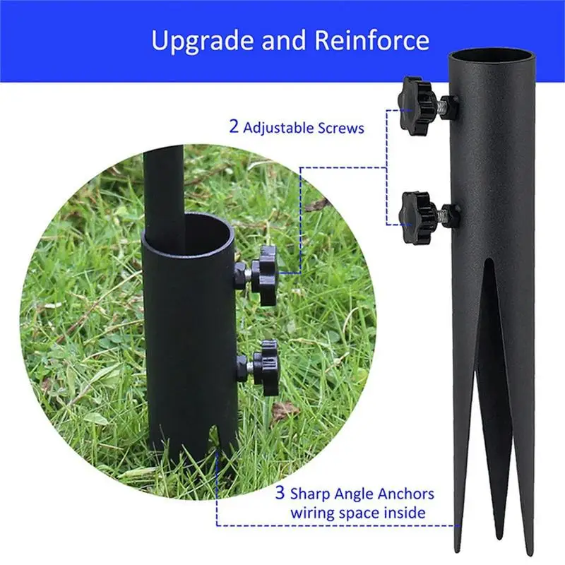 Metal Ground Spike Replacement Stakes Sturdy Outdoor Light and Garden Stakes Long Lasting Metal Torch Stake for Patio Lights