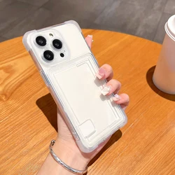 Silicone Card Slot Holder Case - Slim and Secure Card Storage Cover - S22 (Clear)