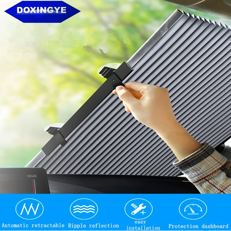 DOXINGYE Car Window Sunshade Retractable Foldable Windshield Cover Shield Curtain Auto Sun Shade Block Anti-UV | Автомобили и
