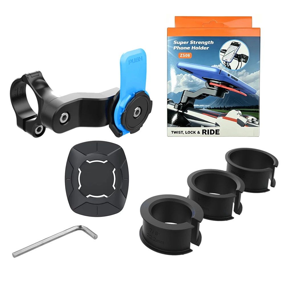 Detachable 360° Rotating Shock-Absorbing Phone Holder for Bikes and Motorcycles