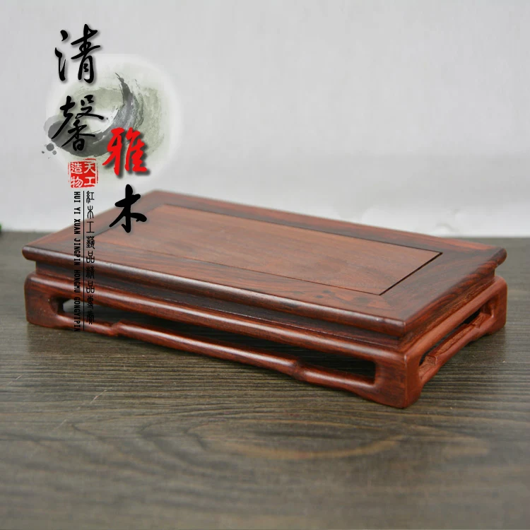 Red wood for rectangular stone vases Min dynasty type kettle seal bonsai furnishing articles of Buddha base
