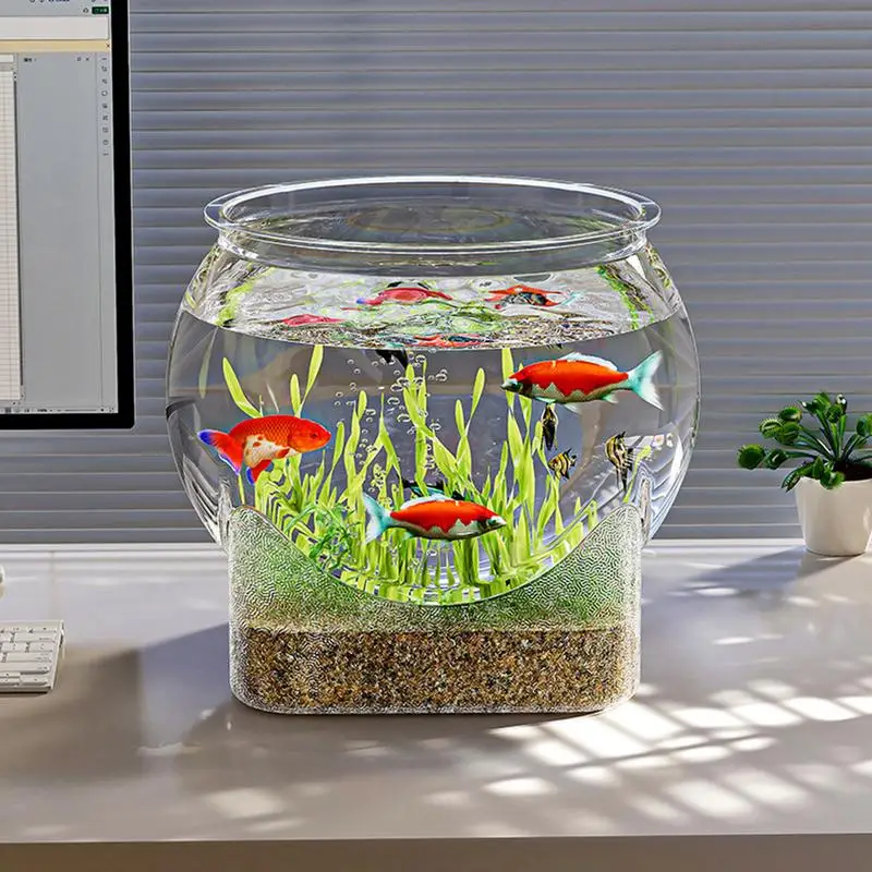 Clear Round Desktop Fish Bowl Aquarium for Betta Fish