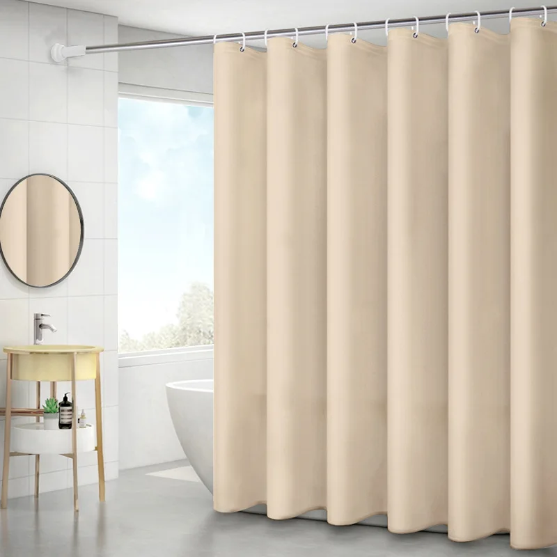 Bathroom Curtain Waterproof and Mildew-proof Solid Color Shower Curtain Cloth Bath Room Warm Curtain Bathroom Curtain