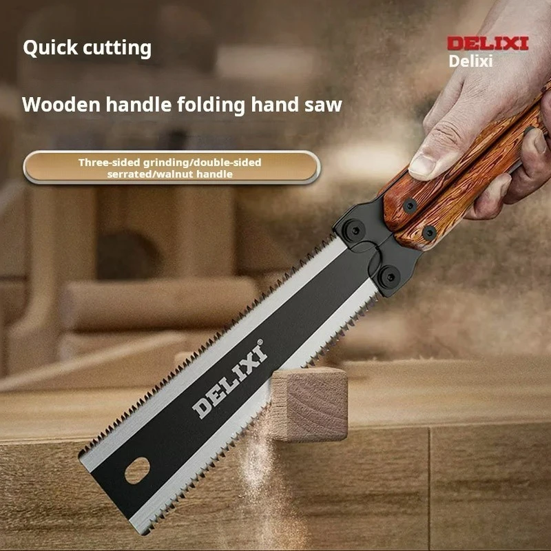Sharp Woodwork Hand Saw Walnut Handle Double sided fold shrink Butterfly Saw multi purpose saw folding saw handheld saw