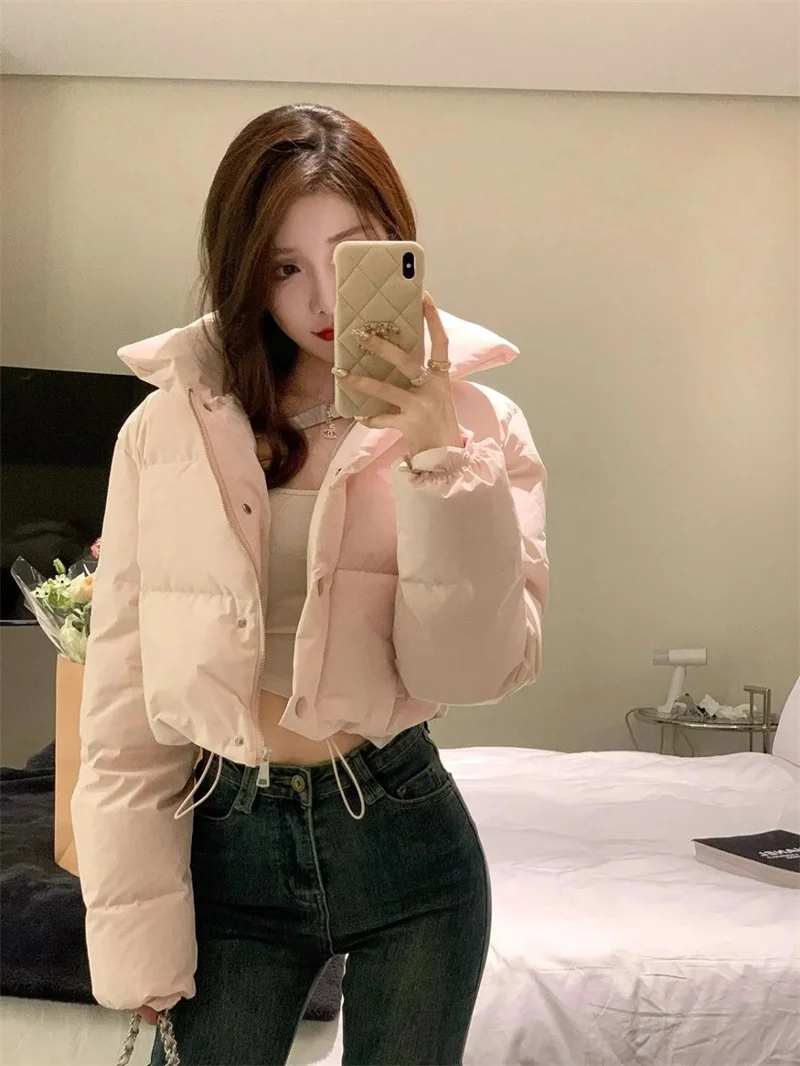 Light Pink A-liber Cotton Jacket for Women Short and Short 204 Winter New Item Loose Korean Version Bread Jacket Trendy Jacket S
