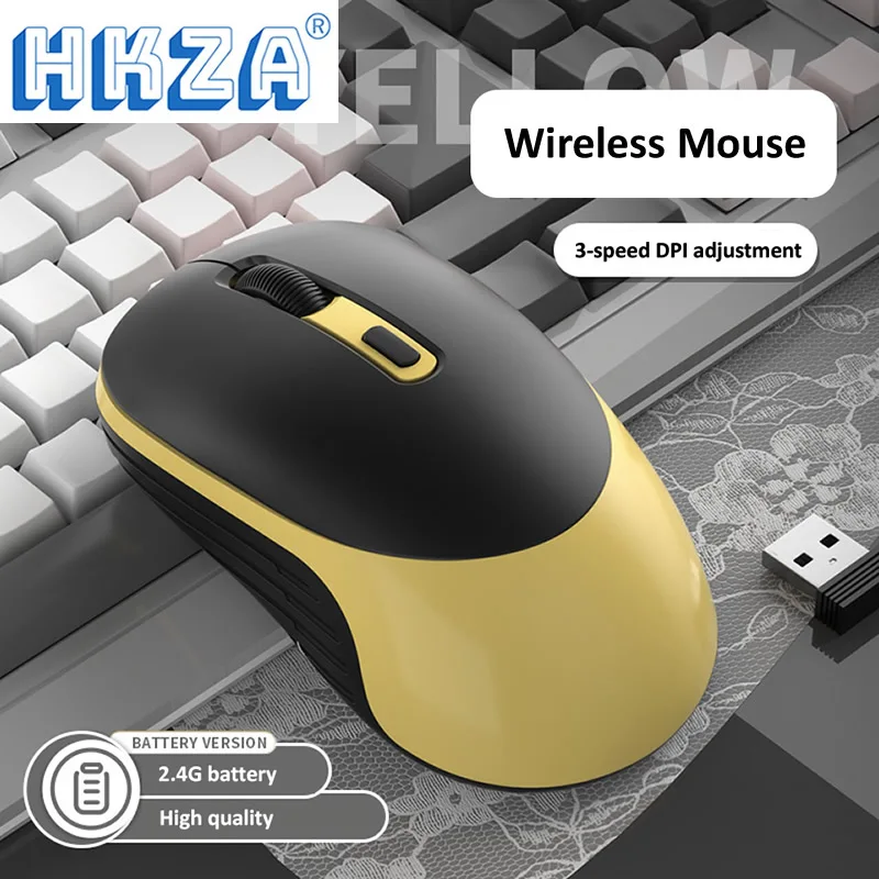Hkza 2.4G Usb Wireless Silent Mouse Mouse Per Computer 1600Dpi Mouse Ottico Ergonomico Regolabile Mouse Wireless Per Mac Pc Laptop