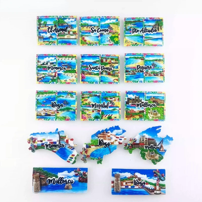 

Spain Fridge Magnets Minorca Mallorca Travelling Souvenirs Ibiza Fridge Stickers Home Decor Wedding Gifts Photo Wall Stickers