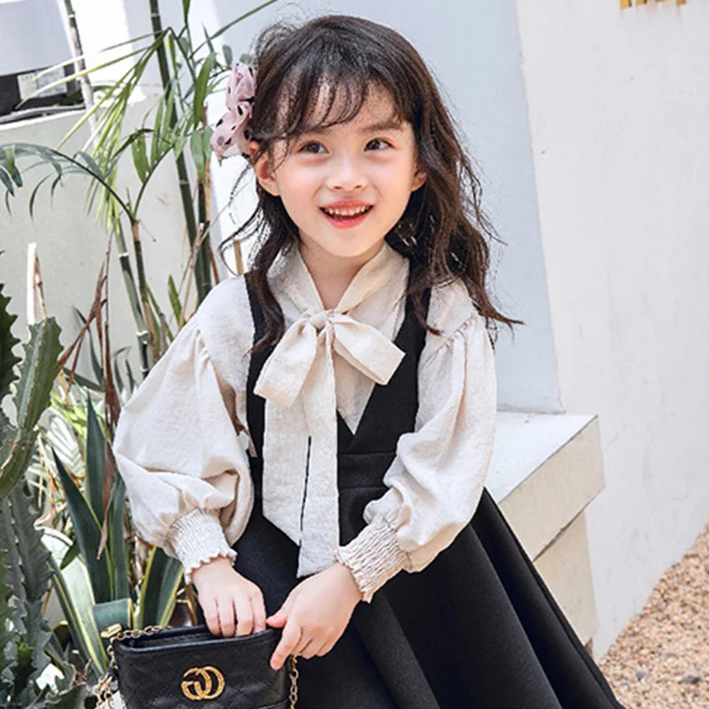 2-6Y Baby Girls Long-sleeved Dresses Children Kids Girls Bowknot Princess Dresses Fairy Outwear