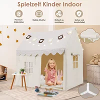 Tente d'intérieur pour enfants, maison de jeu pour enfants avec polymères et lumières, tente de jeu avec bannière et fenêtres, garçons et filles de 1 à 8 ans 2