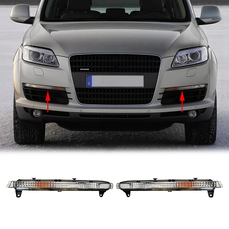 

Автомобильный передний бампер, сигнал поворота, фонарь, фонарь, оболочка для-Q7 2006-2009, дневные фонари