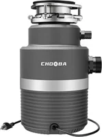 Disposal 1HP, Food Waste Disposal Continuous Feed, Garbage Disposal with Power Cord, Light Gray 1