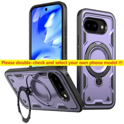 Enhanced Armor Phone Case with 360° Rotating Magnetic Stand Holder and Shockproof Bracket Cover - Google Pixel 11 (Purple)
