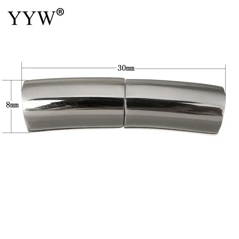 10pcs Stainless Steel Magnetic Clasps 30x8mm Hole:Approx 6mm for Jewelry Making Connectors Buckle DIY Leather Bracelets