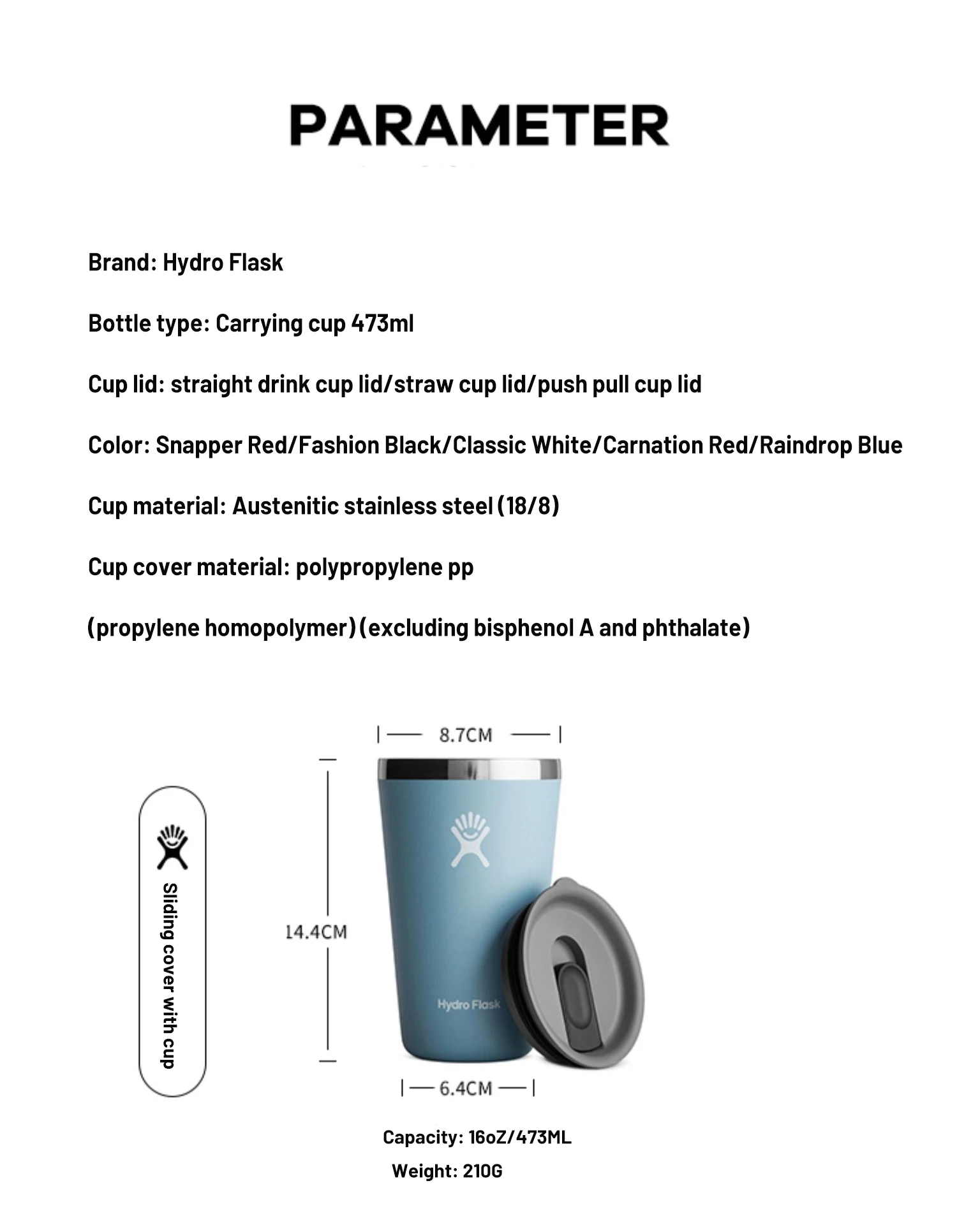 Hydro Flask 16OZ/473ML Fashion Standard Stainless Steel Insulated Cup 2