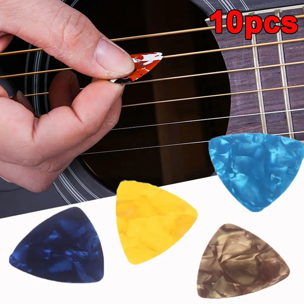 

10 шт. треугольные противоскользящие инструменты Plectrum Celluloid аксессуары для гитары