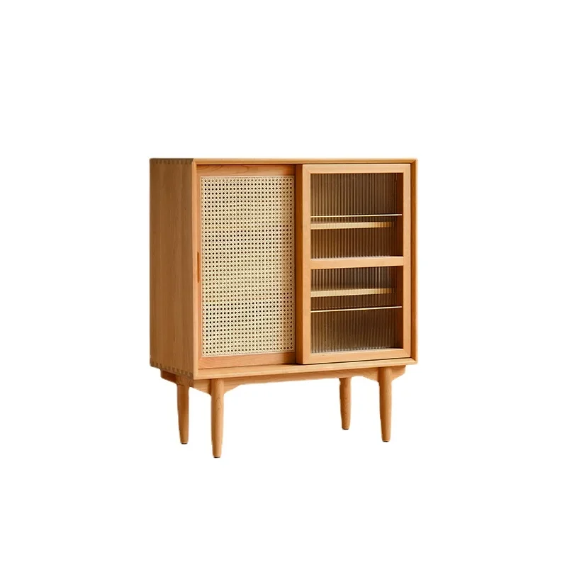 

YY Modern Minimalist Storage Cabinet Living Room TV Side Cabinet Rattan Japanese Style Locker