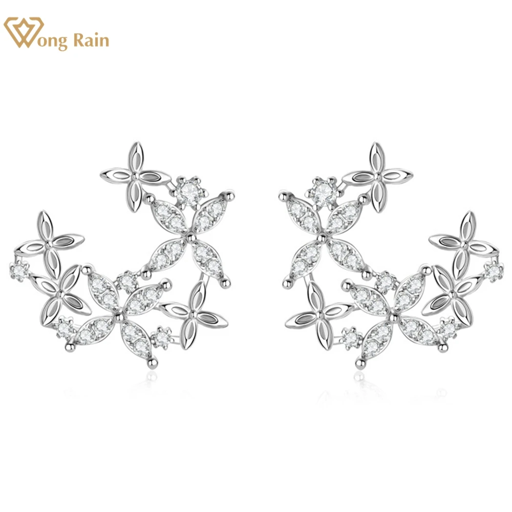 

Wong Rain Romantic Cute 100% 925 Sterling Silver VVS1 3EX D Real Moissanite Diamonds Sparkling Stud Earrings For Women Jewelry
