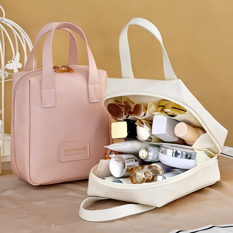 Large Capacity Elegant Makeup Bag for Women Travel Toiletry Organizer with Multiple Compartments Portable Cosmetic Storage 2